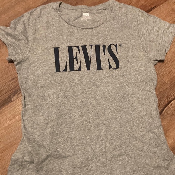 Gray Levi’s shirt with navy blue writing - Picture 1 of 4